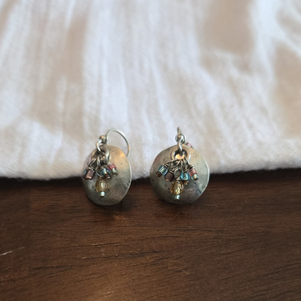 Silpada Silver Dangle Earrings with glass Beads